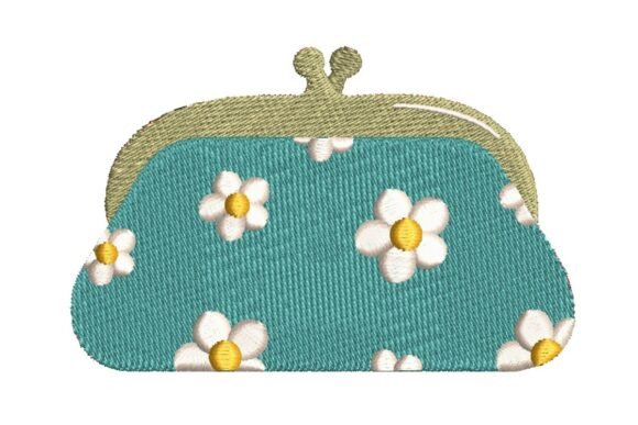 Daisy Floral Coin Purse Embroidery Design
