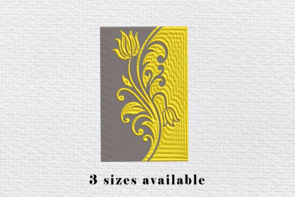 Golden Floral Border Embroidery
