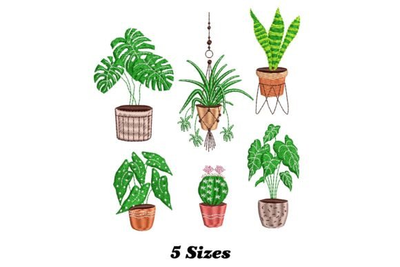 House Plants Embroidery Design