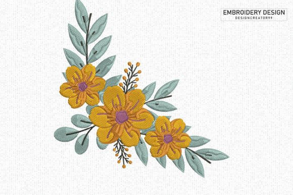 Spring Flower Embroidery: A Rustic-Boho Corner Border for Meaningful Gifts